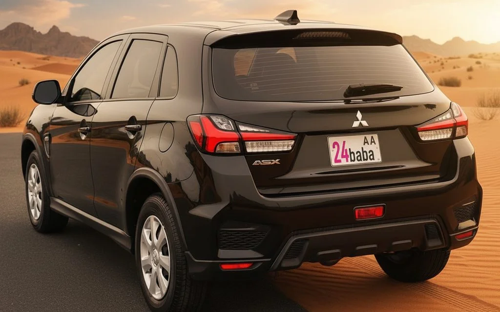 Mitsubishi Asx 2023 Black rear view showing taillights – rental in Dubai
