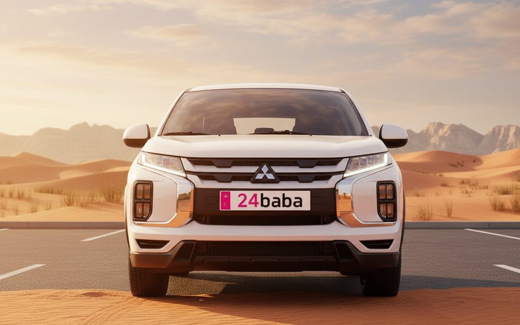 Mitsubishi Asx 2022 White front view with headlights – rental in Dubai