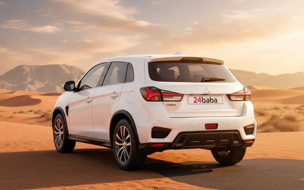 Mitsubishi Asx 2024 White rear view showing taillights – rental in Dubai