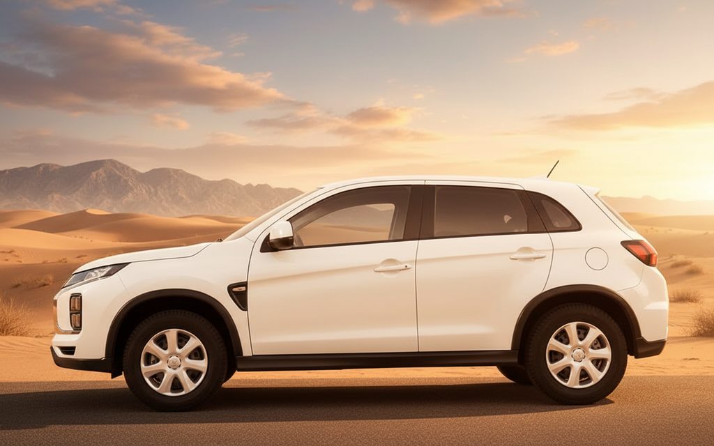 Mitsubishi Asx 2024 White side profile – rental in Dubai