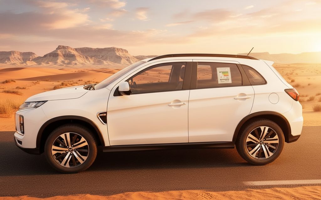 Mitsubishi Asx 2024 White side profile – rental in Dubai