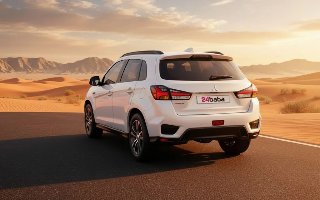 Mitsubishi Asx 2024 White rear view showing taillights – rental in Dubai