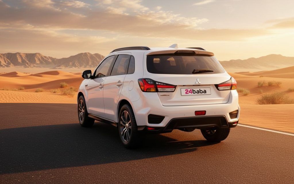 Mitsubishi Asx 2024 White rear view showing taillights – rental in Dubai