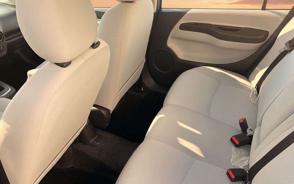 Mitsubishi Attrage 2024 leather seats and cabin – rental in Dubai
