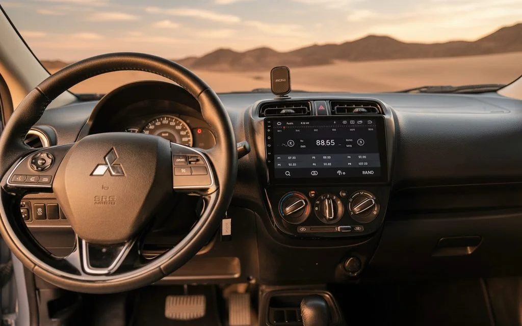 Mitsubishi Attrage 2021 interior view showing trim – rental in Dubai