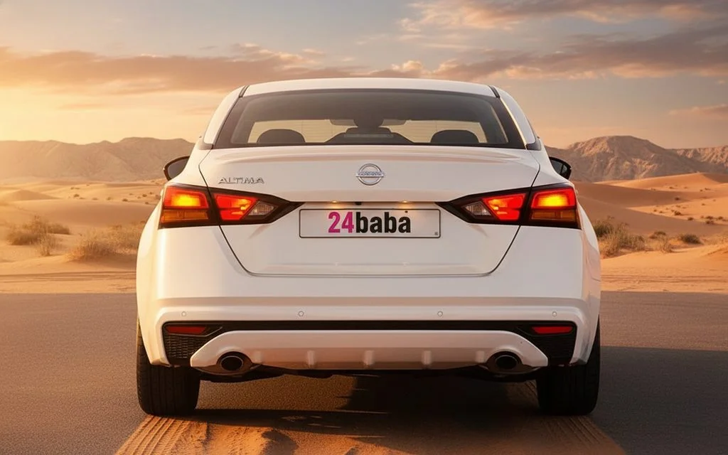 Nissan Altima 2024 White rear view showing taillights