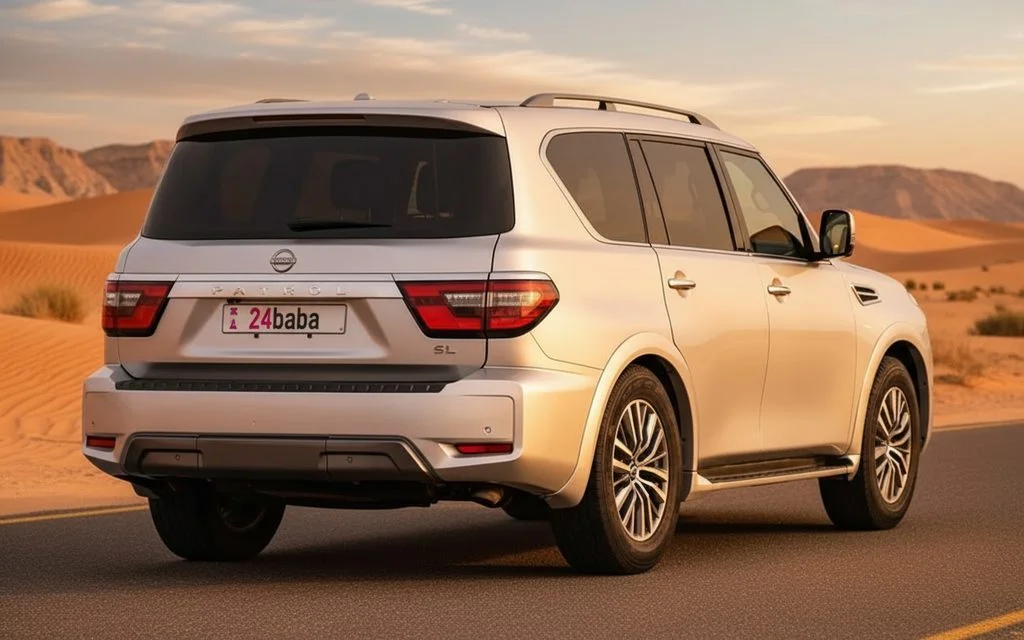 Nissan Armada 2023 White rear view showing taillights – rental in Dubai