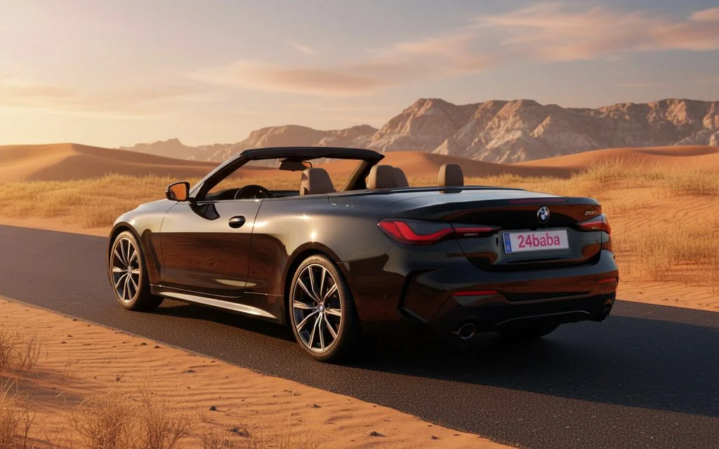 Bmw 420 2025 Black rear view showing taillights