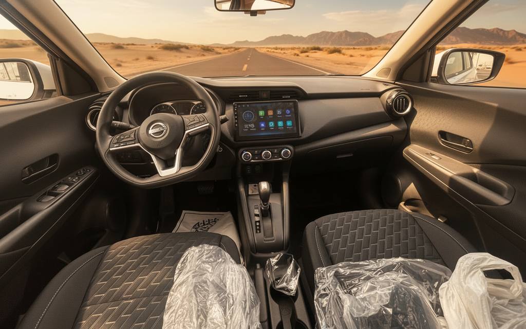 Nissan Kicks 2024 interior view showing trim – rental in Dubai