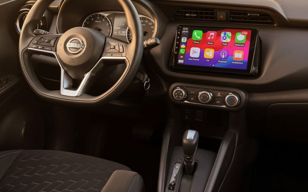 Nissan Kicks 2024 dashboard and infotainment – rental in Dubai