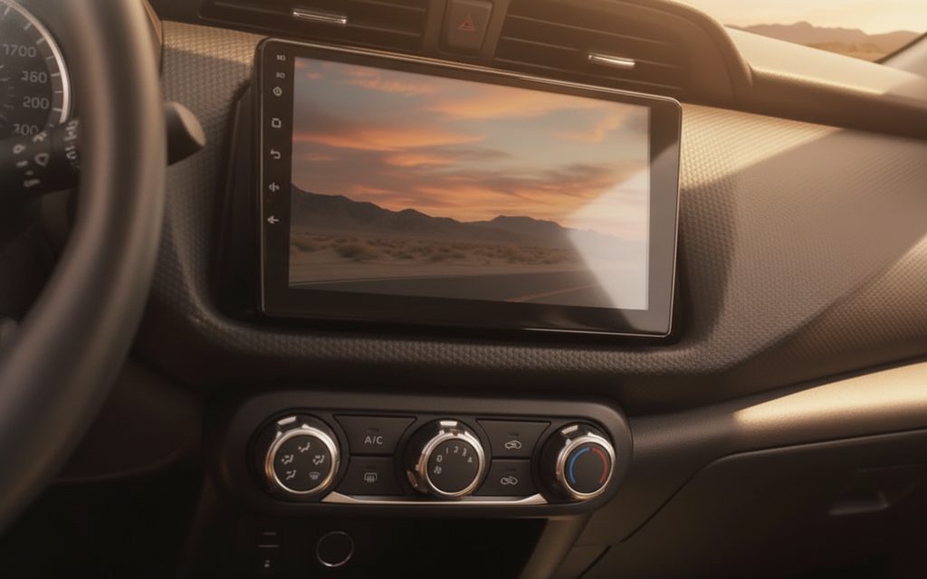 Nissan Kicks 2024 dashboard and infotainment – rental in Dubai