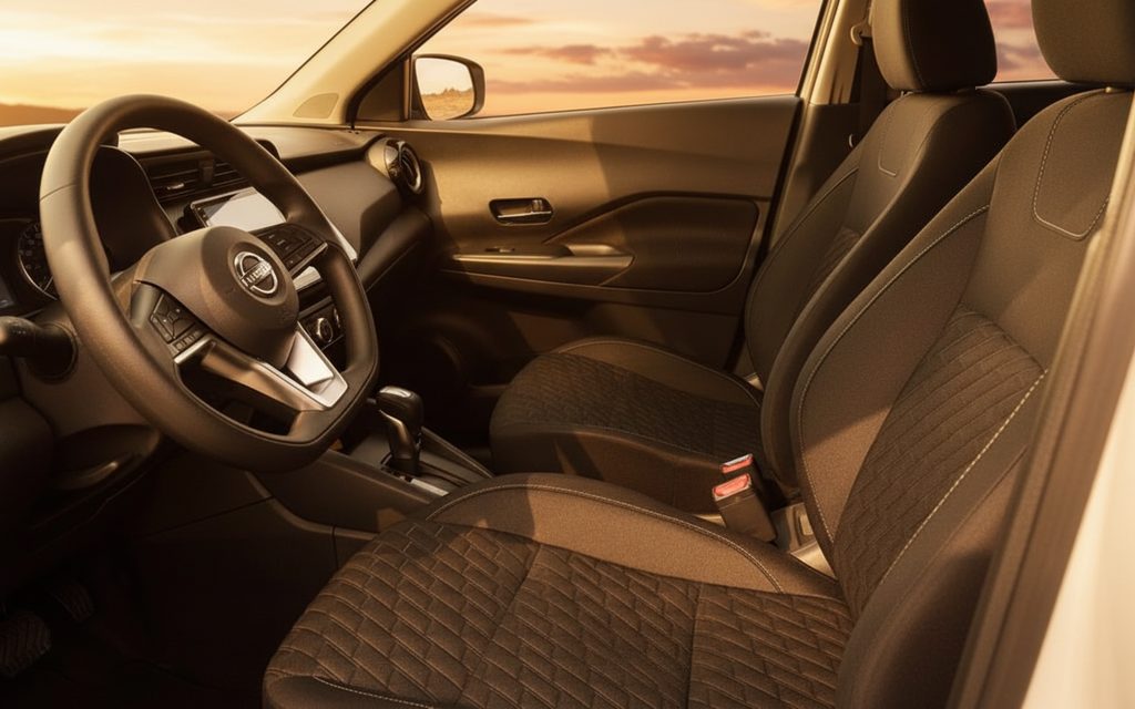 Nissan Kicks 2024 leather seats and cabin – rental in Dubai