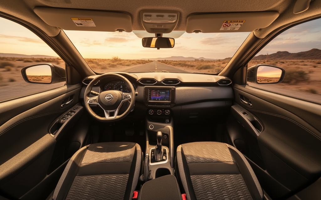Nissan Magnite 2026 interior view showing trim – rental in Dubai