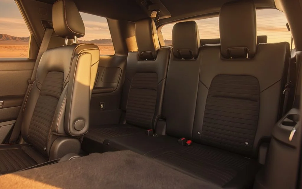 Nissan Pathfinder 2024 leather seats and cabin – rental in Dubai
