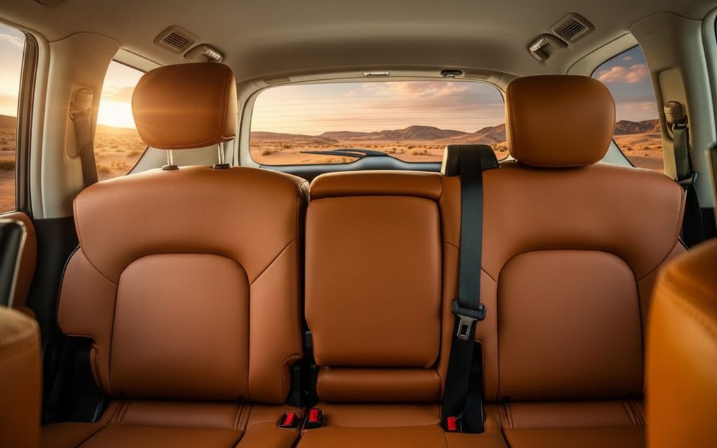 Nissan Patrol 2024 leather seats and cabin – rental in Dubai