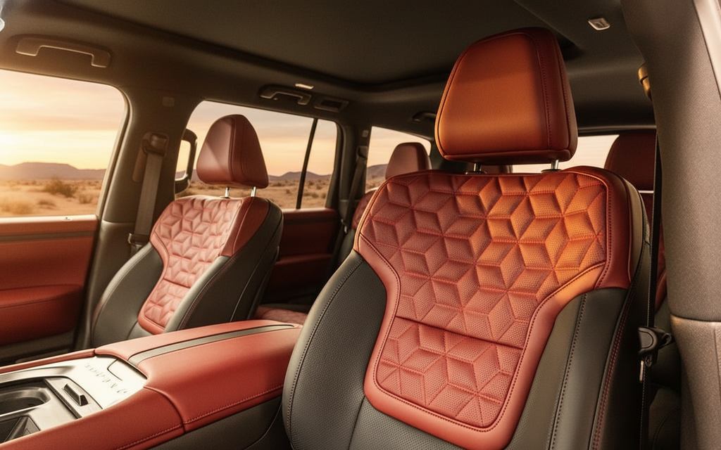 Nissan Patrol 2025 leather seats and cabin – rental in Dubai