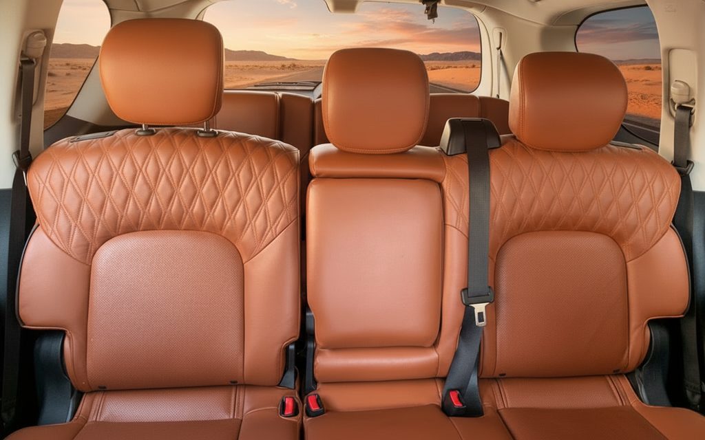 Nissan Patrol 2020 leather seats and cabin – rental in Dubai