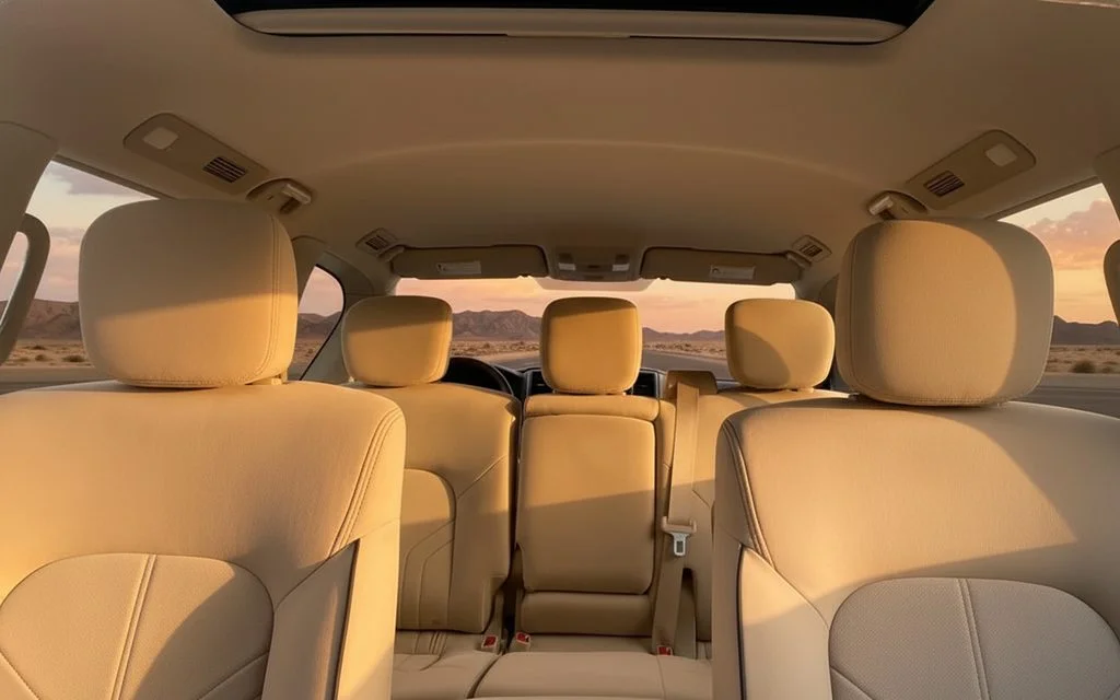 Nissan Patrol 2021 leather seats and cabin – rental in Dubai