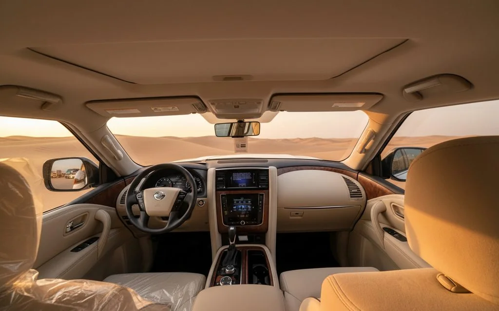 Nissan Patrol 2022 interior view showing trim – rental in Dubai