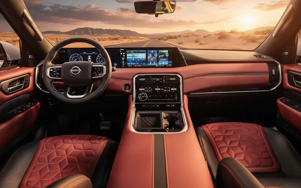 Nissan Patrol 2025 interior view showing trim – rental in Dubai