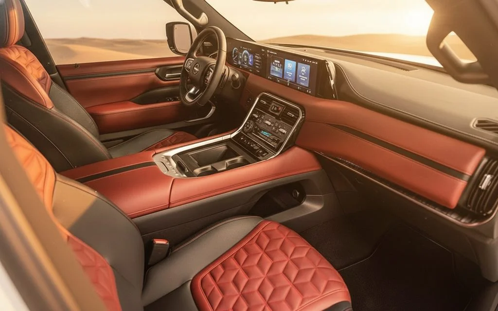 Nissan Patrol 2025 interior view showing trim – rental in Dubai
