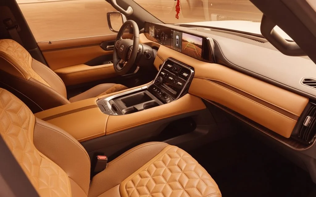 Nissan Patrol 2025 leather seats and cabin – rental in Dubai