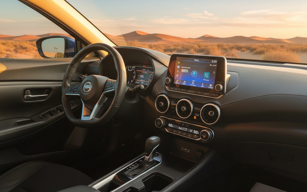 Nissan Sentra 2023 interior view showing trim – rental in Dubai