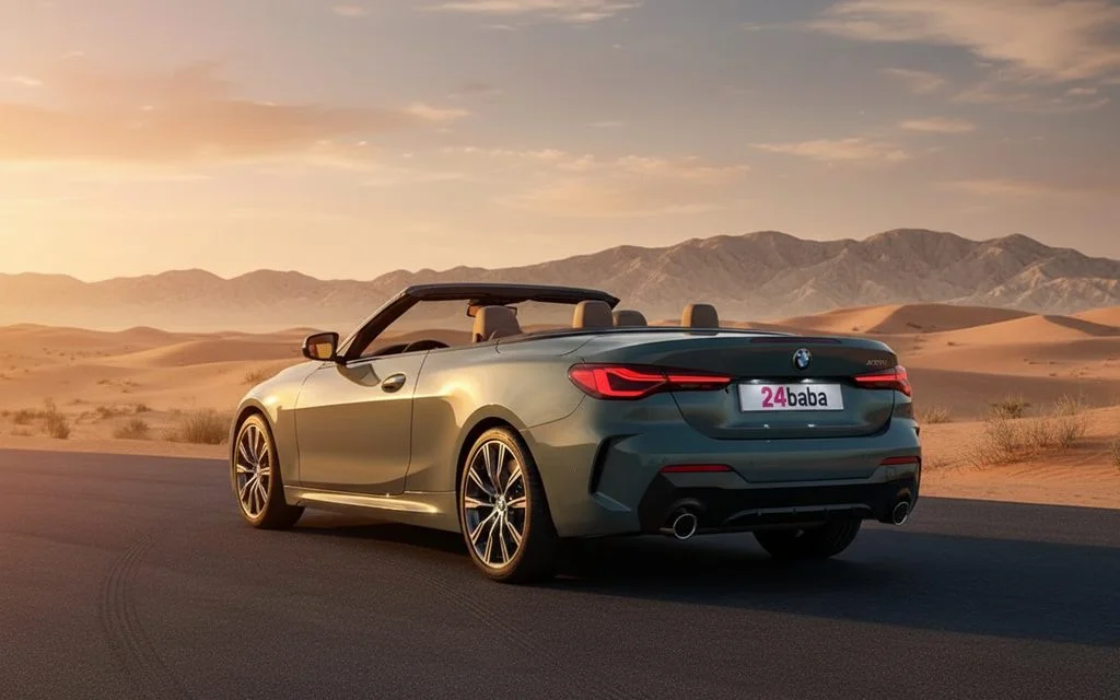 Bmw 420 2025 Green rear view showing taillights