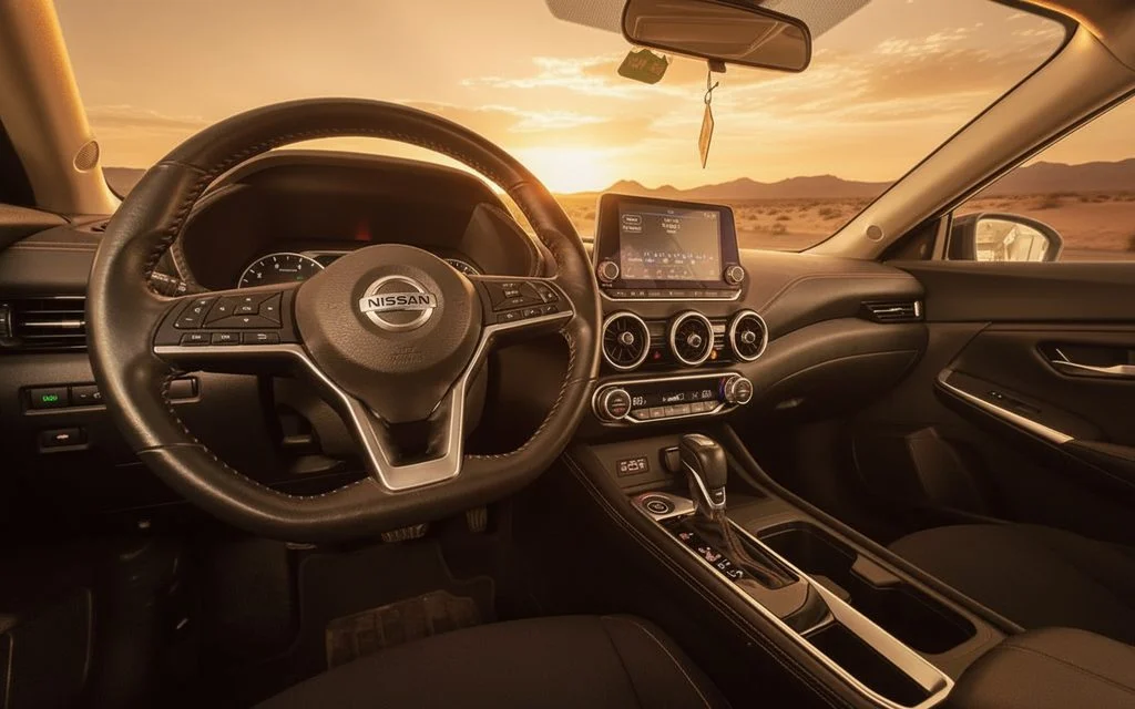 Nissan Sentra 2022 interior view showing trim – rental in Dubai