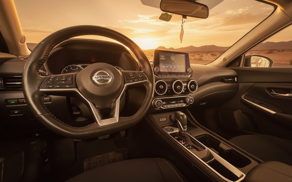 Nissan Sentra 2022 interior view showing trim – rental in Dubai