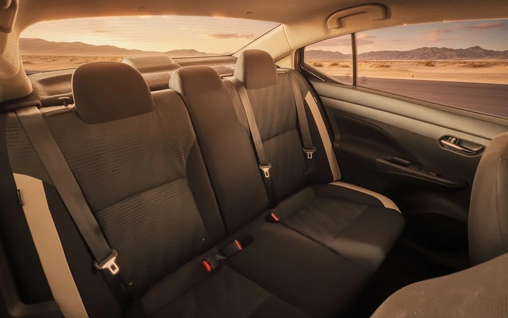 Nissan Versa 2021 leather seats and cabin – rental in Dubai