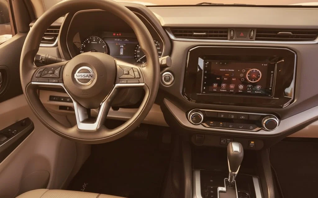 Nissan X Terra 2021 dashboard and infotainment – rental in Dubai