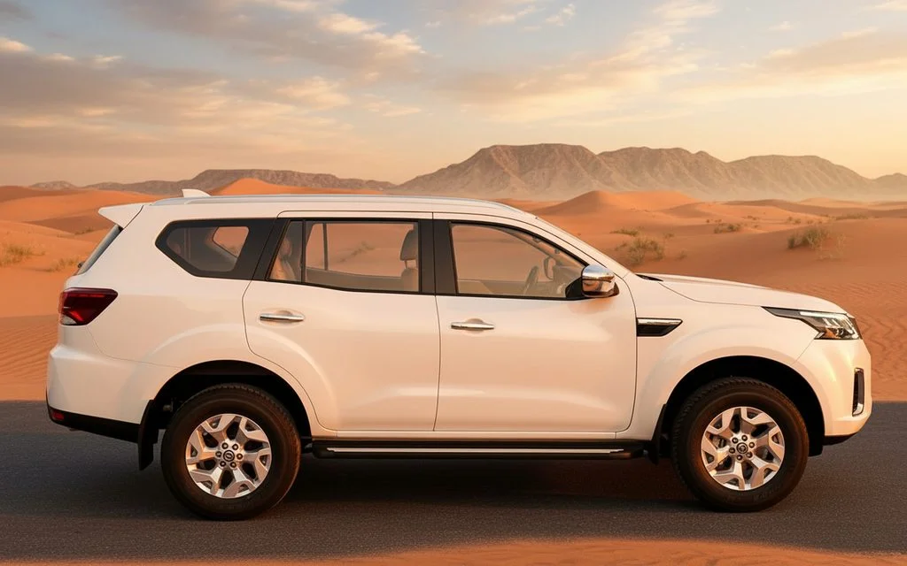 Nissan X Terra 2024 White side profile – rental in Dubai