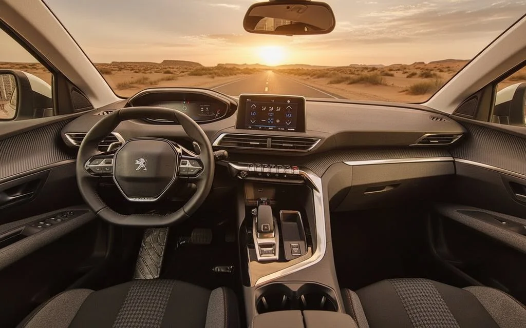 Peugeot 3008 2022 interior view showing trim – rental in Dubai