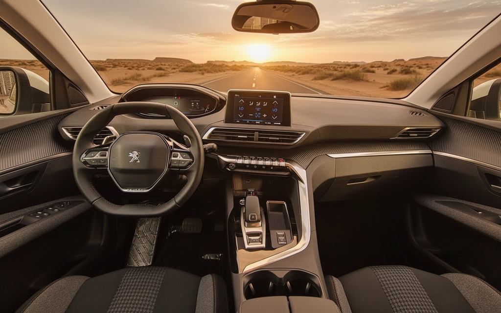 Peugeot 3008 2022 interior view showing trim – rental in Dubai