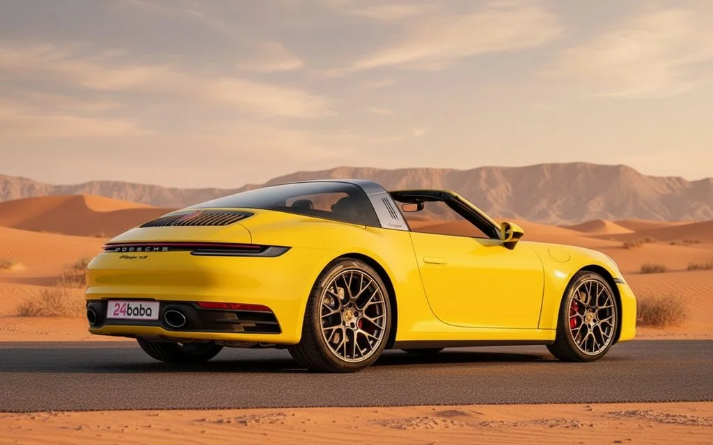 Porsche 911 2022 Yellow side profile