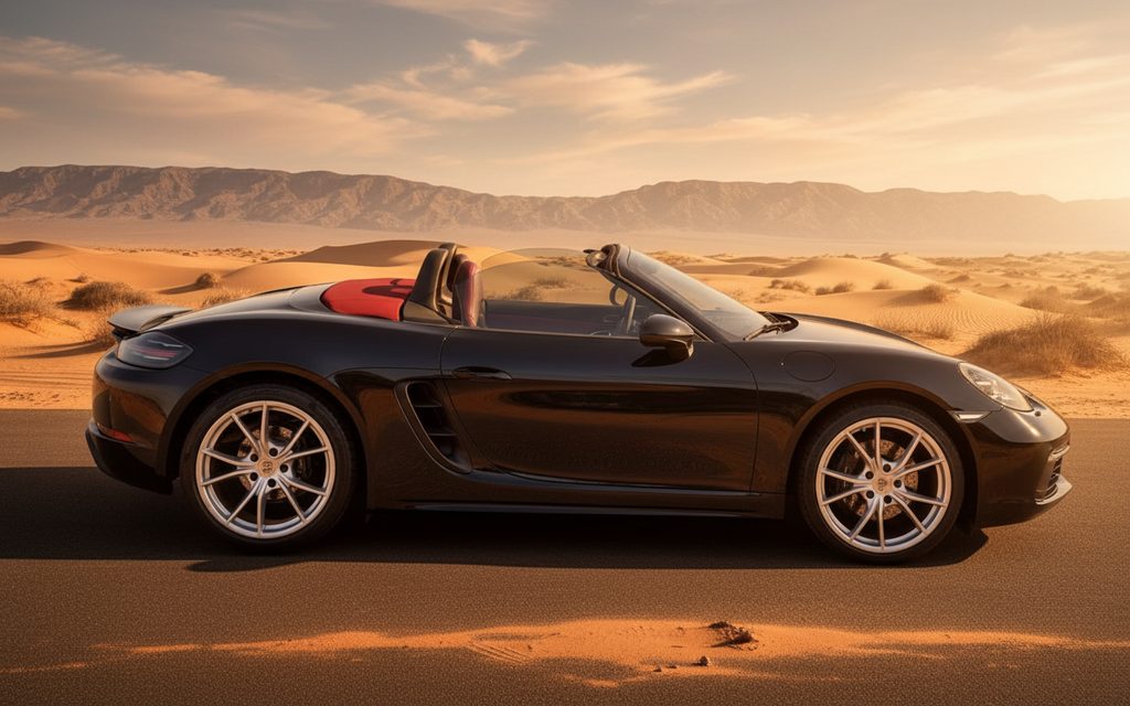 Porsche Boxster 2024 Black side profile