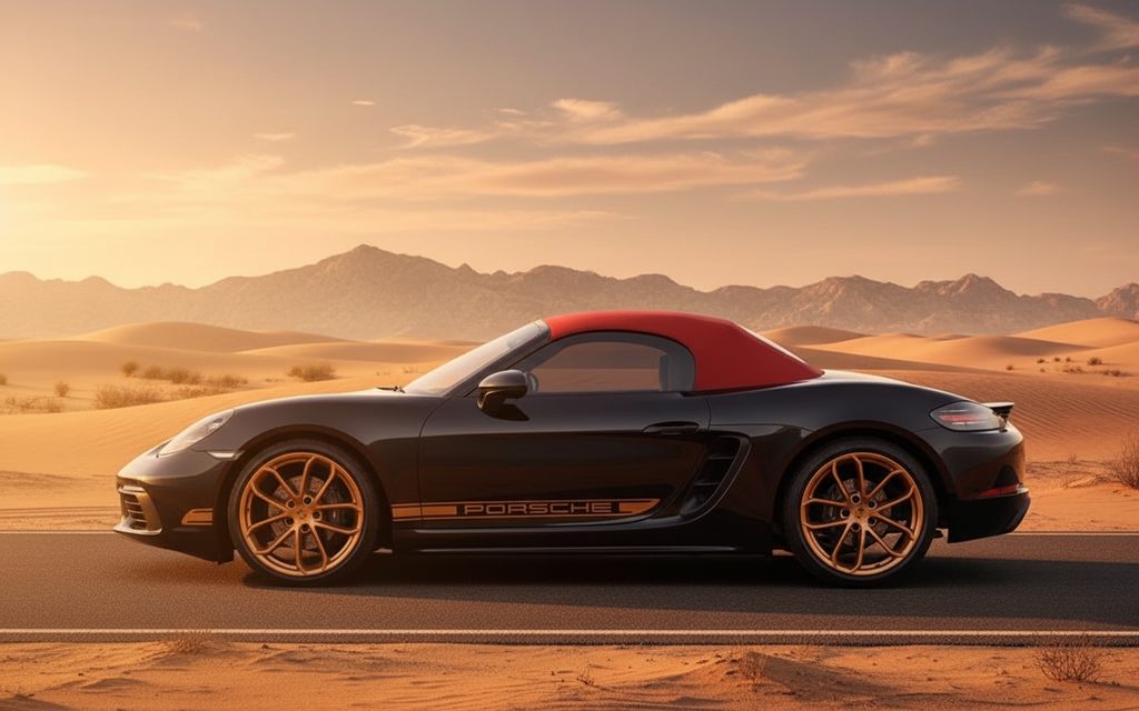 Porsche Boxster 2024 Black side profile