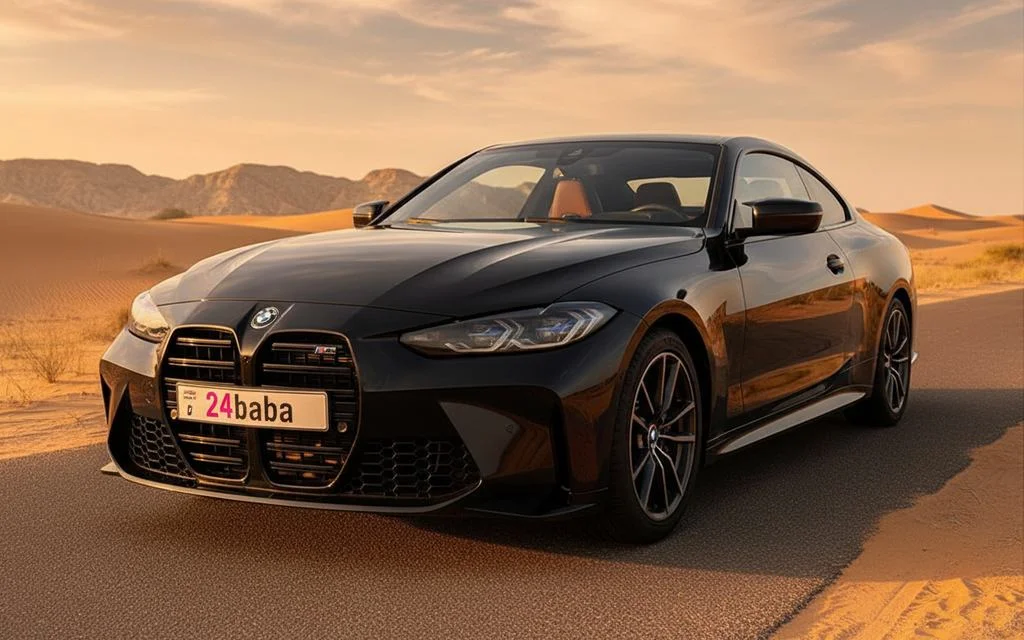 Bmw 430 2022 Black front view with headlights