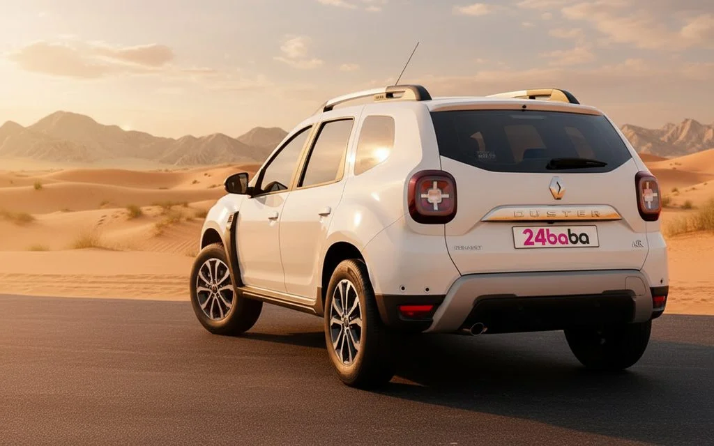 Renault Duster 2025 White rear view showing taillights