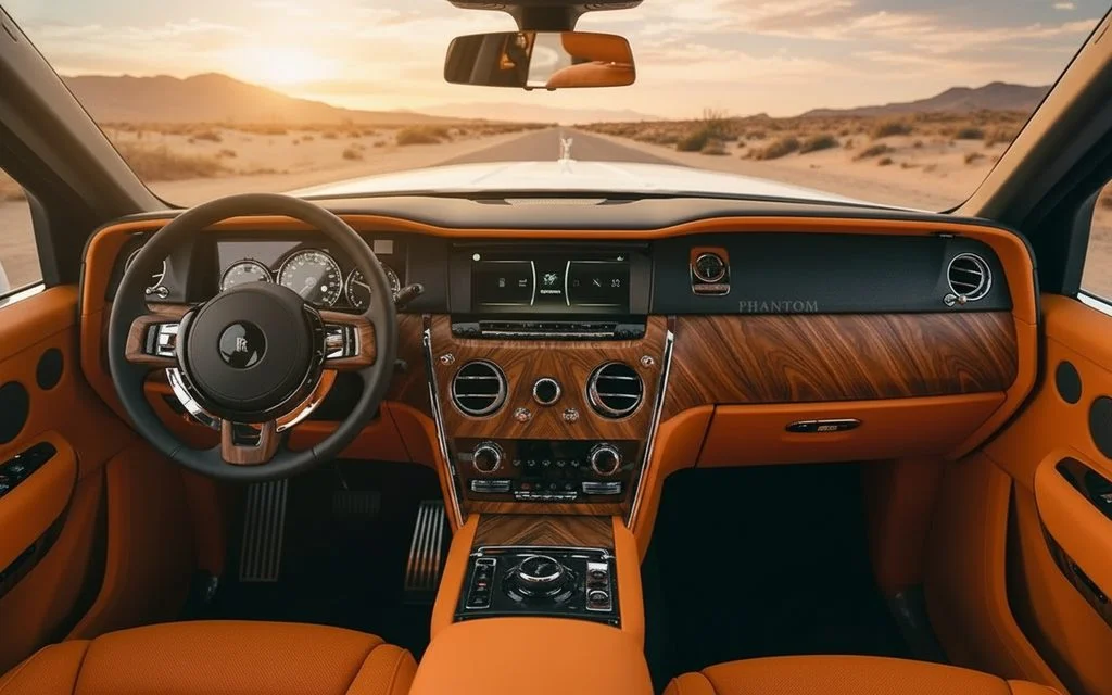 RollsRoyce Cullinan 2023 interior view showing trim – rental in Dubai