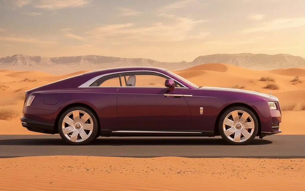 RollsRoyce Spectre 2024 Purple side profile – rental in Dubai