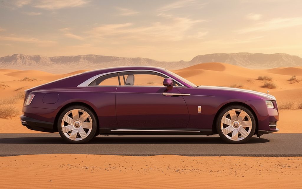 RollsRoyce Spectre 2024 Purple side profile – rental in Dubai