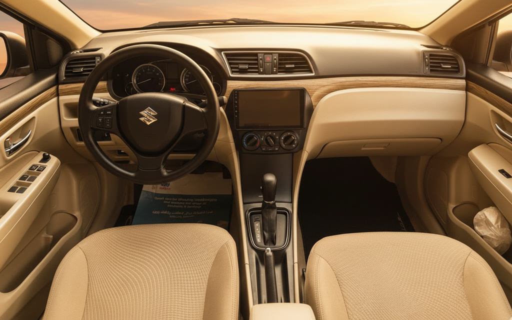 Suzuki Ciaz 2023 interior view showing trim – rental in Dubai