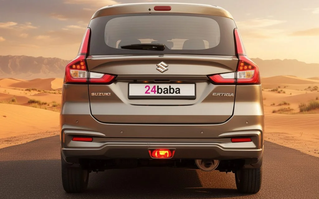 Suzuki Ertiga 2024 Grey rear view showing taillights – rental in Dubai