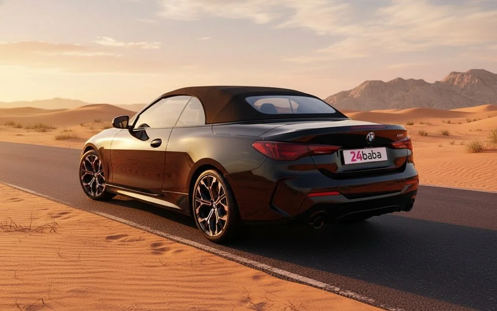 Bmw 430 2025 Black rear view showing taillights