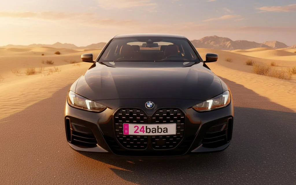 Bmw 430 2025 Black front view with headlights