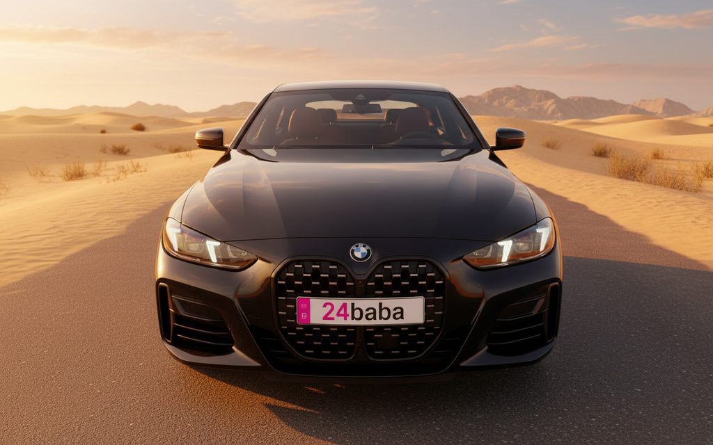 Bmw 430 2025 Black front view with headlights