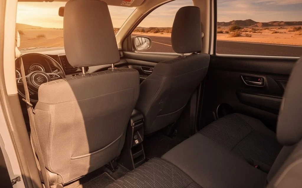 Suzuki Ertiga 2023 leather seats and cabin – rental in Dubai