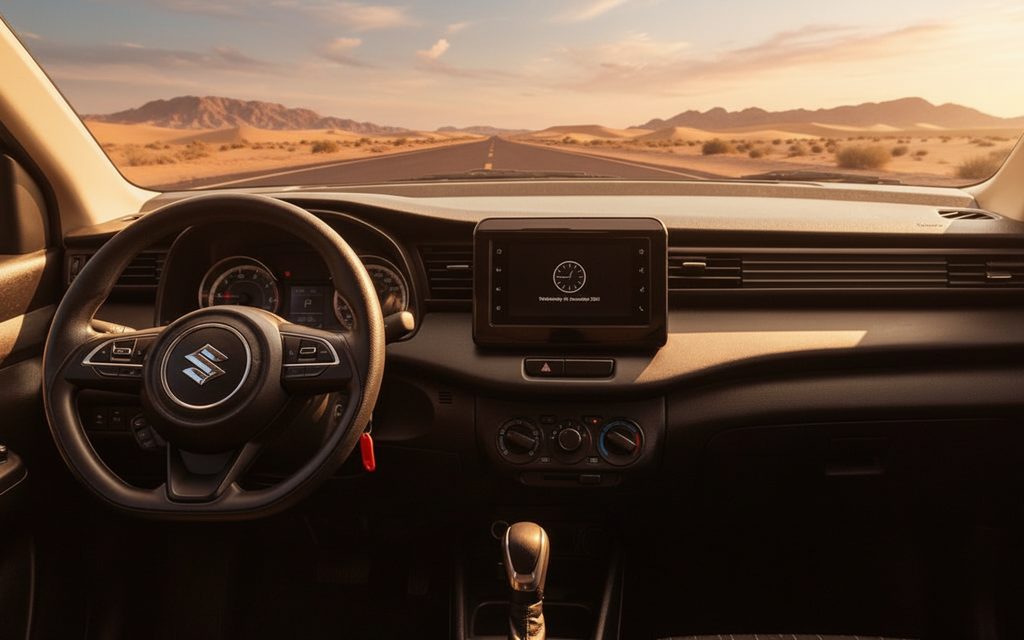 Suzuki Ertiga 2023 interior view showing trim – rental in Dubai